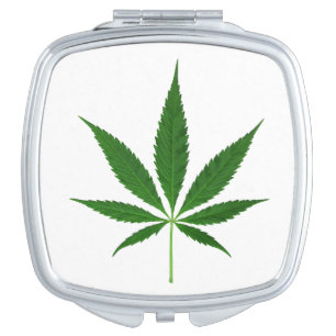 CANNABIS REX (marijuana leaf design) ~ Compact Mirror