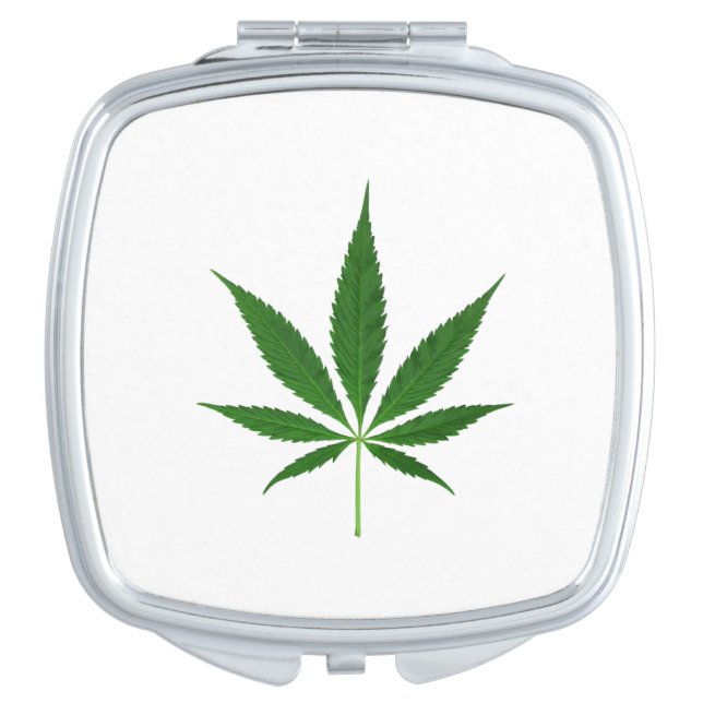 CANNABIS REX (marijuana leaf design) ~ Mirror For Makeup (Front)