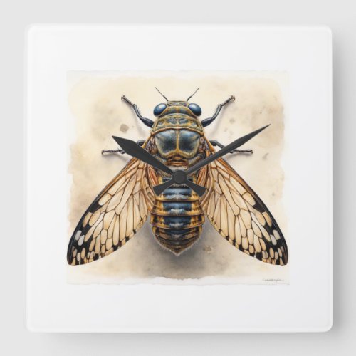 Cannaphila Insect Top View 050624IREF108 _ Waterco Square Wall Clock