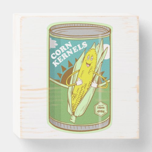 Canned corn Tinned cord Wooden Box Sign