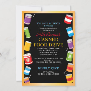 CANNED FOOD DRIVE Auction Corporate Fundraiser Invitation