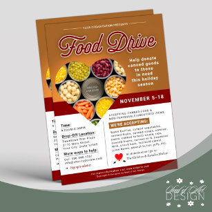 Canned Food Drive Charity Donation Fundraiser Flyer