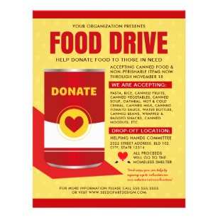 Canned Food Drive Charity Fundraiser Flyer