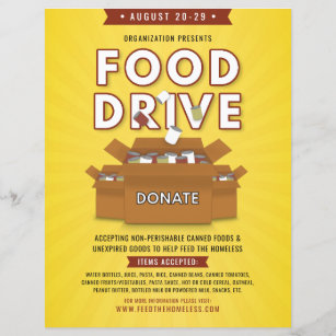 Canned Food Drive Feed Homeless Fundraiser Flyer