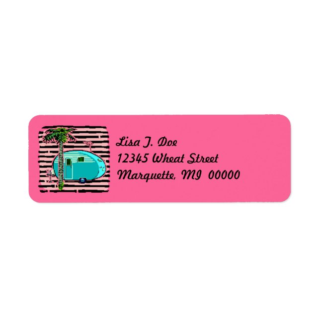Canned Ham Retro Vintage Camper Address Labels (Front)