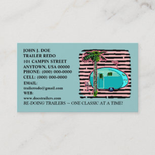 CANNED HAM VINTAGE TRAVEL TRAILERS BUSINESS CARDS! CARD