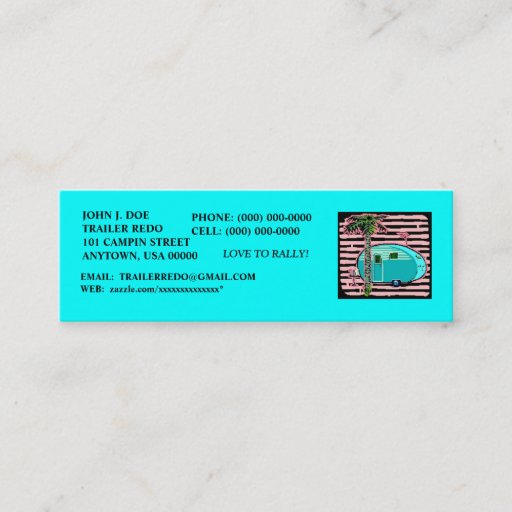 Customizable CANNED HAM VINTAGE TRAVEL TRAILERS PROFILE CARDS! BUSINESS CARD TEMPLATE