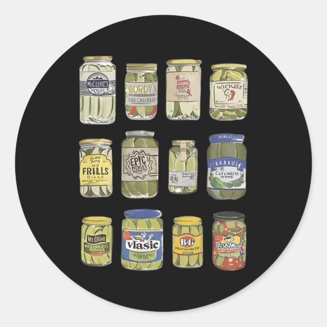 Canned Pickles Canning Season Pickle Jar Classic Round Sticker (Front)