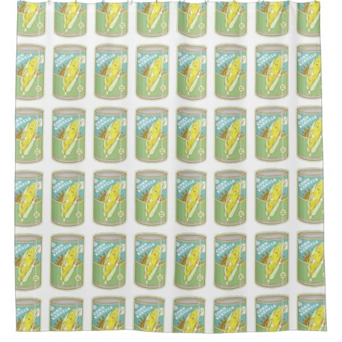 Canned Sweetcorn pattern Shower Curtain