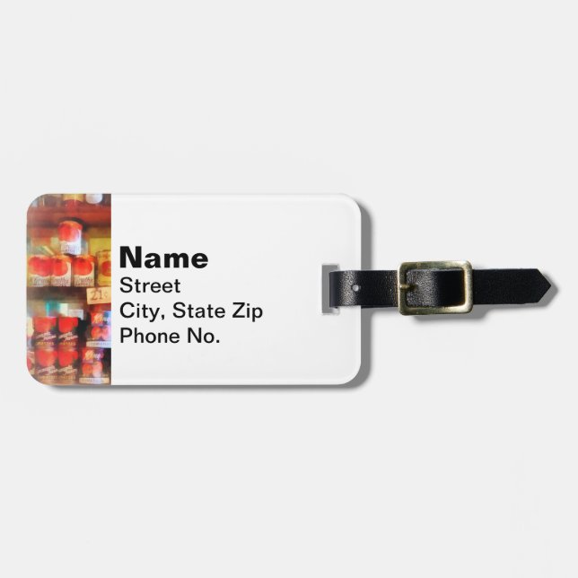 Canned Tomatoes Luggage Tag (Front Horizontal)
