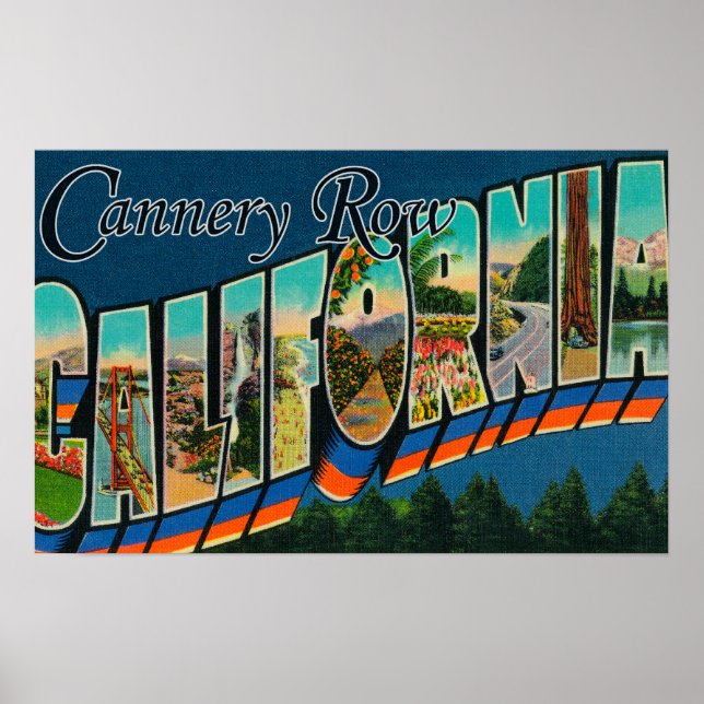 Cannery Row, California - Large Letter Scenes Poster (Front)