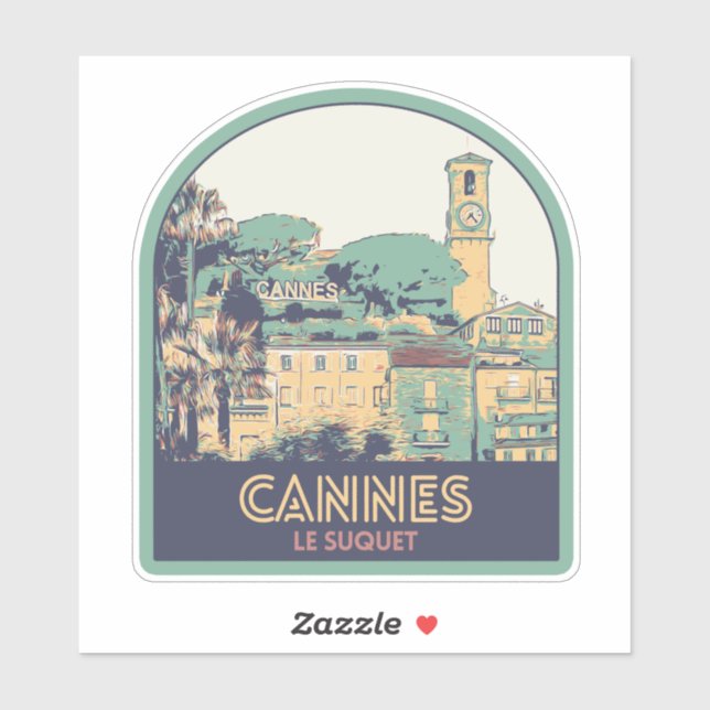 Cannes city France view of suquet old town Sticker (Sheet)