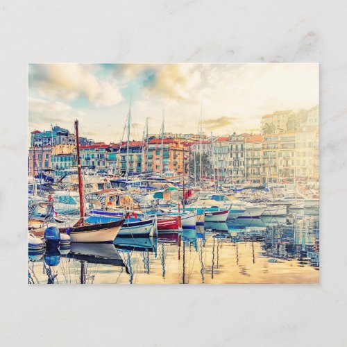 Cannes city in the evening postcard