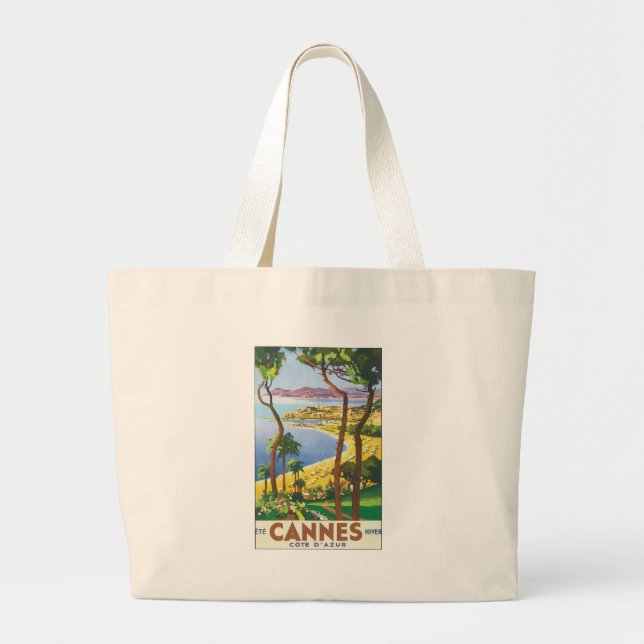 Cannes Cote D' Azur Large Tote Bag (Front)