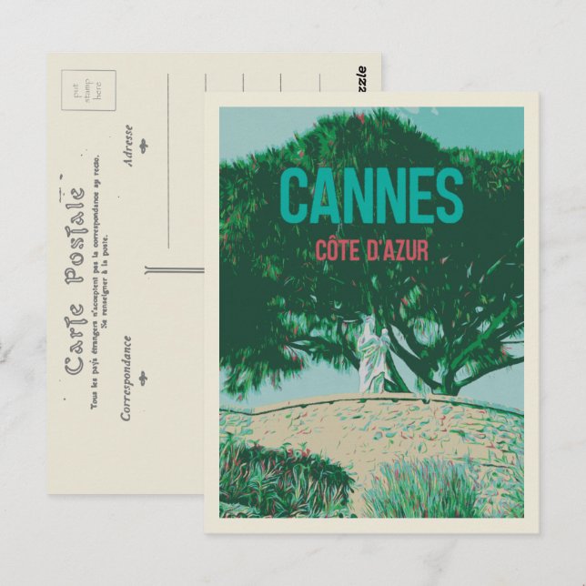 Cannes Cote d'Azur France, view of Suquet Postcard (Front/Back)