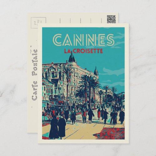 Cannes Cote dAzur France view retro of Croisette Postcard