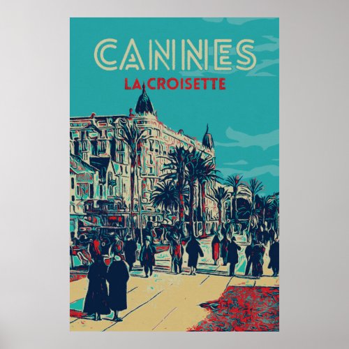 Cannes Cte dAzur La Croisette Illust France  Pos Poster