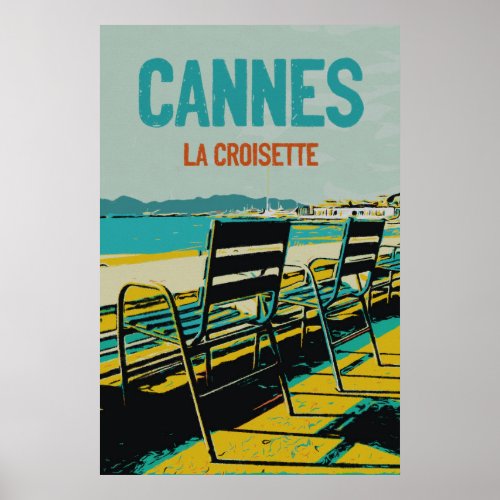 Cannes Cte dAzur La Croisette Illust France  Poster