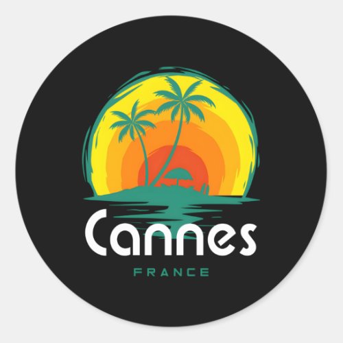 Cannes France Classic Round Sticker