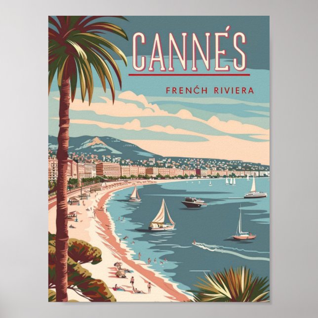 Cannes France Vintage Famous Travel Place  Poster (Front)