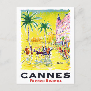 Cannes France vintage travel Postcard