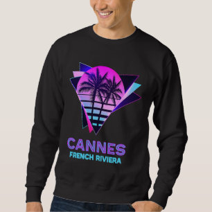 Cannes French Riviera 80s Palm Tree Retro Vintage Sweatshirt