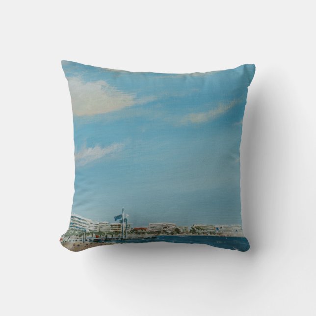 Cannes Sea Front 2014 Throw Pillow (Front)