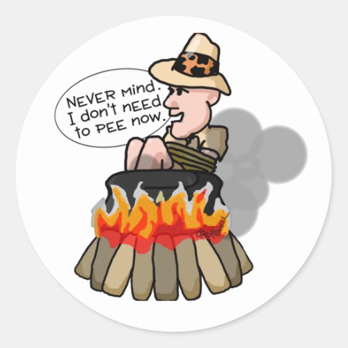 Cannibal Cooking Pot Classic Round Sticker