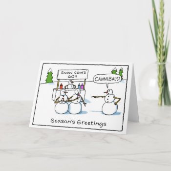 Cannibal Snowmen Funny Greeting Card by Unique_Christmas at Zazzle