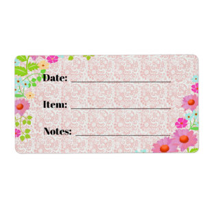 Canning and Food Storage Pink Flower Labels
