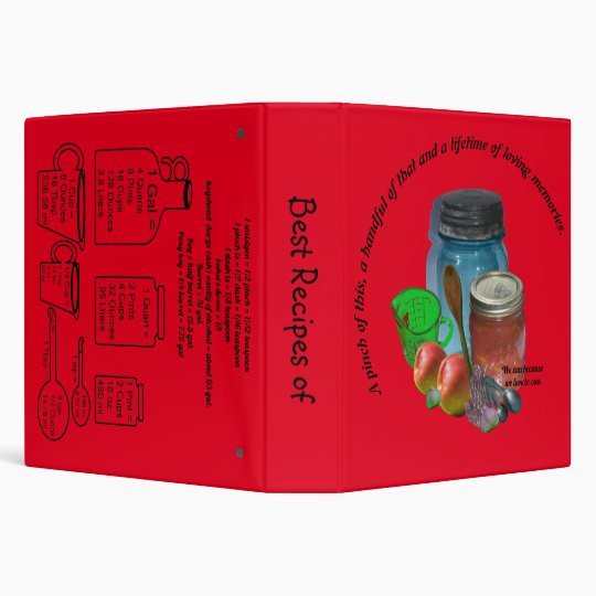 Canning cooking recipe binder with mason jars ect.