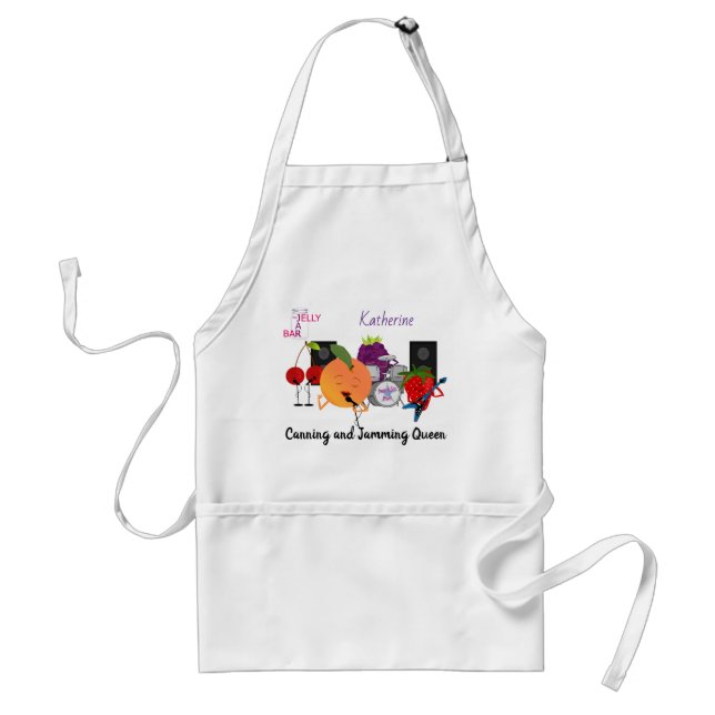 Canning Cute Fruit Jam Personalized Adult Apron (Front)