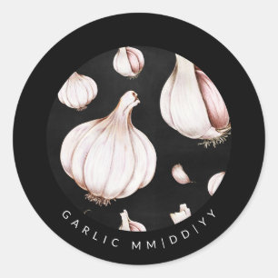 Canning Date Garlic Classic Round Sticker