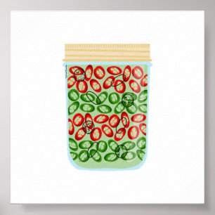 Canning Food - Chili Peppers Poster