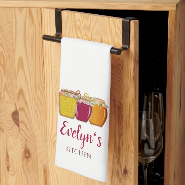 Canning Jam Jars Personalized Kitchen Towel (Thirds Fold)