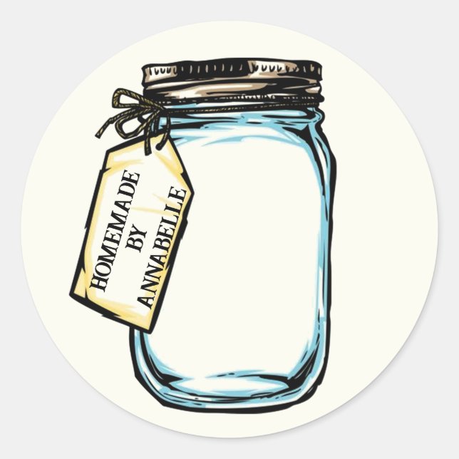 Canning Jar Personalize  Classic Round Sticker (Front)