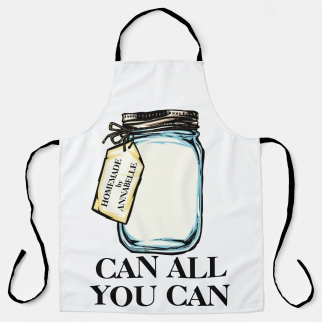 Canning Jar Personalize Long Apron (Front)