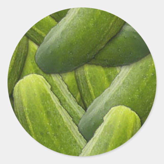 Canning Jar Stickers--Pickles Classic Round Sticker (Front)