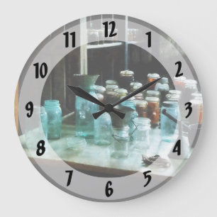 Canning Jars. Ladles and Funnel Large Clock