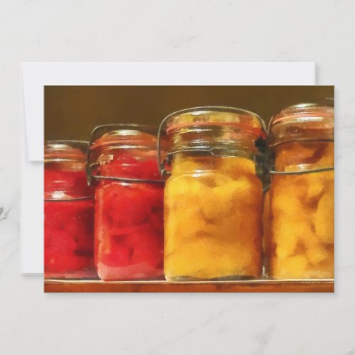 Canning Jars of Tomatoes and Peaches Cards