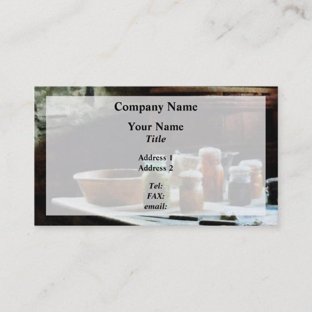 Canning Jars With Colorful Vegetables Business Card (Front)