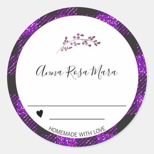 ** Canning Jelly  Buffalo Gingham Heart . AP30  Classic Round Sticker (Front)