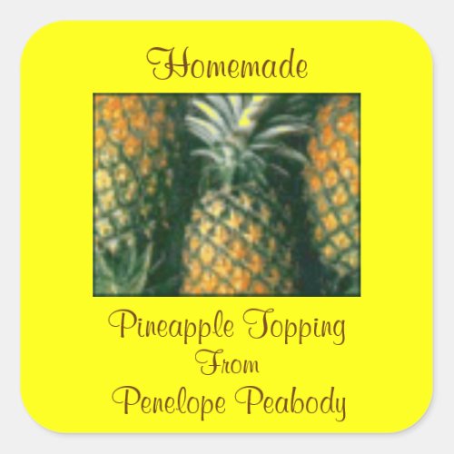 Canning Label for Pineapple Fruit or Cake Custom