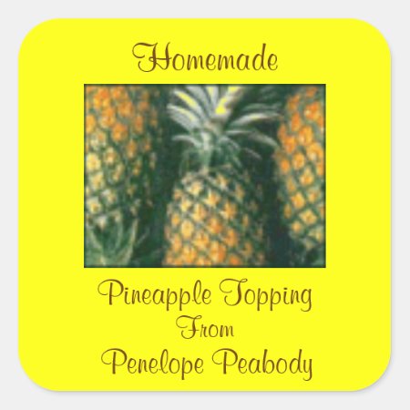 Canning Label For Pineapple Fruit Or Cake Custom