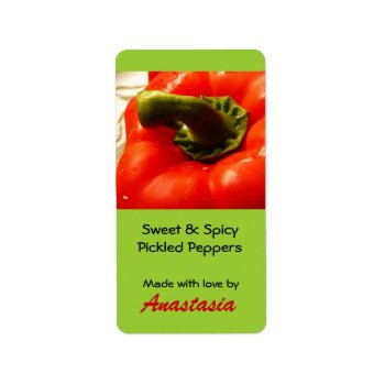 Canning Label Pickled Peppers From The Garden by CountryCorner at Zazzle