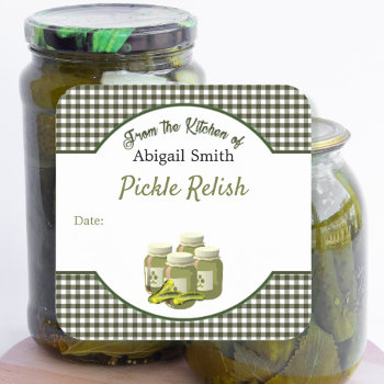 Canning Pickles And Relish Square Sticker by pinkladybugs at Zazzle