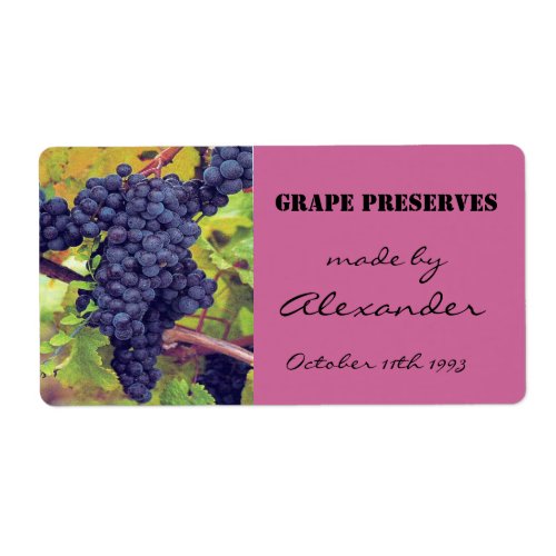 Canning Preserves Grapes Label