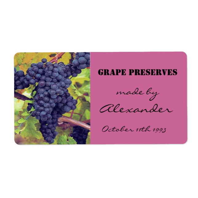Canning Preserves Grapes Label (Front)