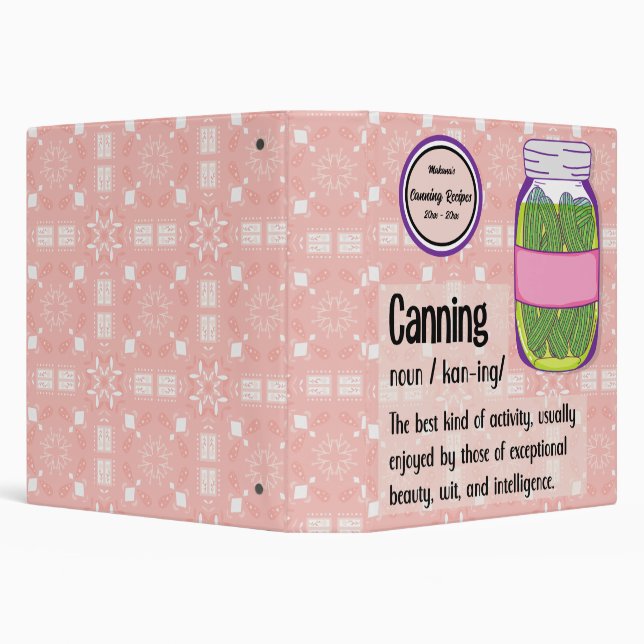 Canning Preserving Garden Vegetable Chronicles 3 Ring Binder (Background)