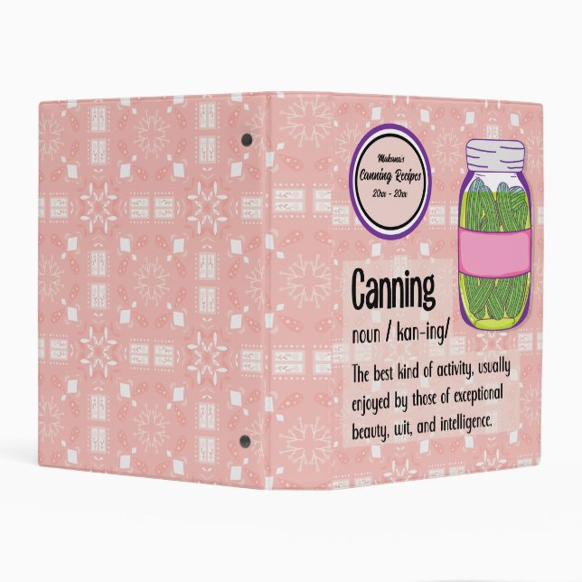 Canning Preserving Garden Vegetable Chronicles Mini Binder (Background)
